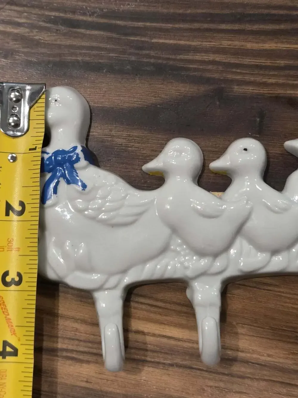 Vtg 1986 Ceramic Mother Duck Ducklings Wall Hook Coat Rack Country Farmhouse